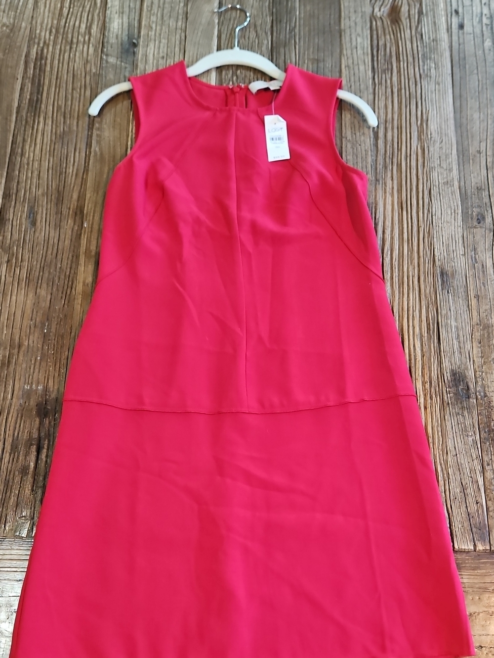 NWT Loft Red A-line Back Zip Dress
